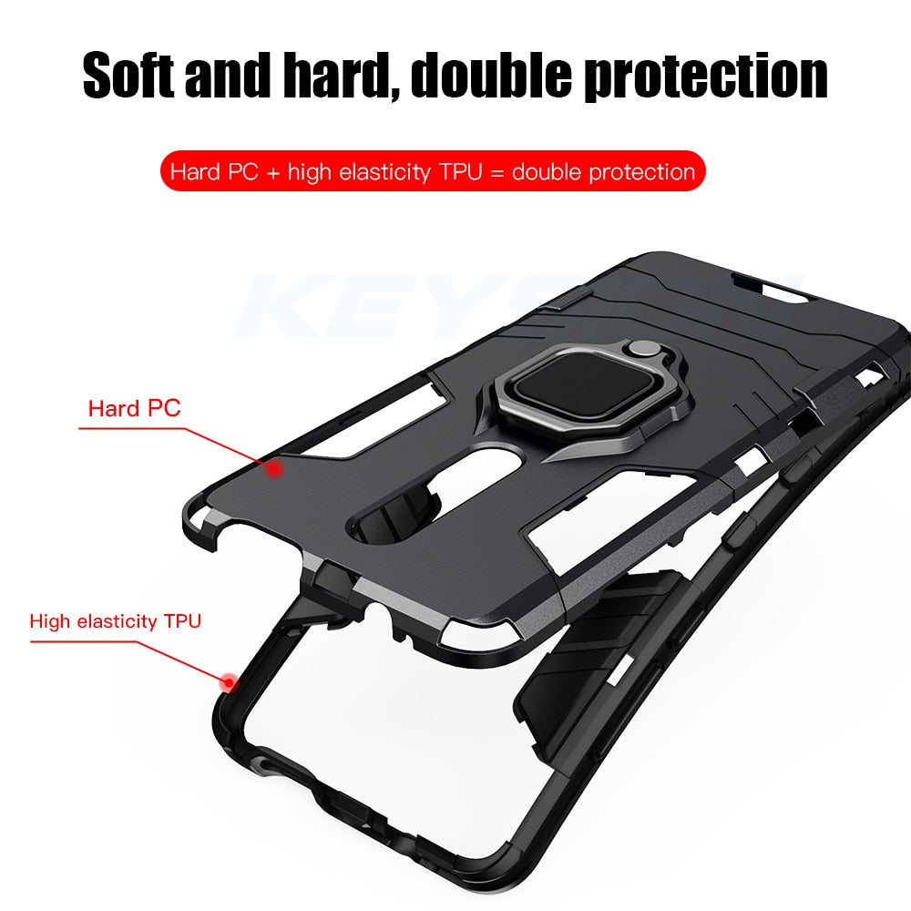 cover antiurto della KEYSION con calamita posteriore per auto compatibile con Redmi 9 K20 Pro Note 9S 9 Pro Max 7 7a 6 8 Pro Cover per telefono per Xiaomi Mi 9T 9SE CC9e Mi 8 lite A2 A3