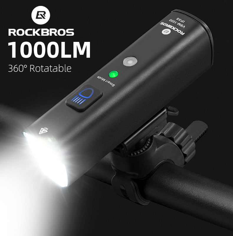 luce a led intelligente per bici USB impermeabile