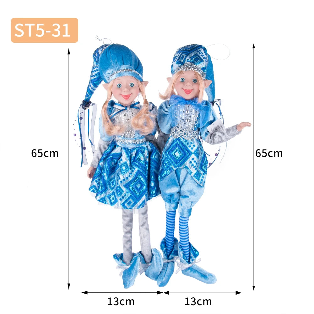 Elfi in tessuto, fatti a mano. altezza 61 cm massimo