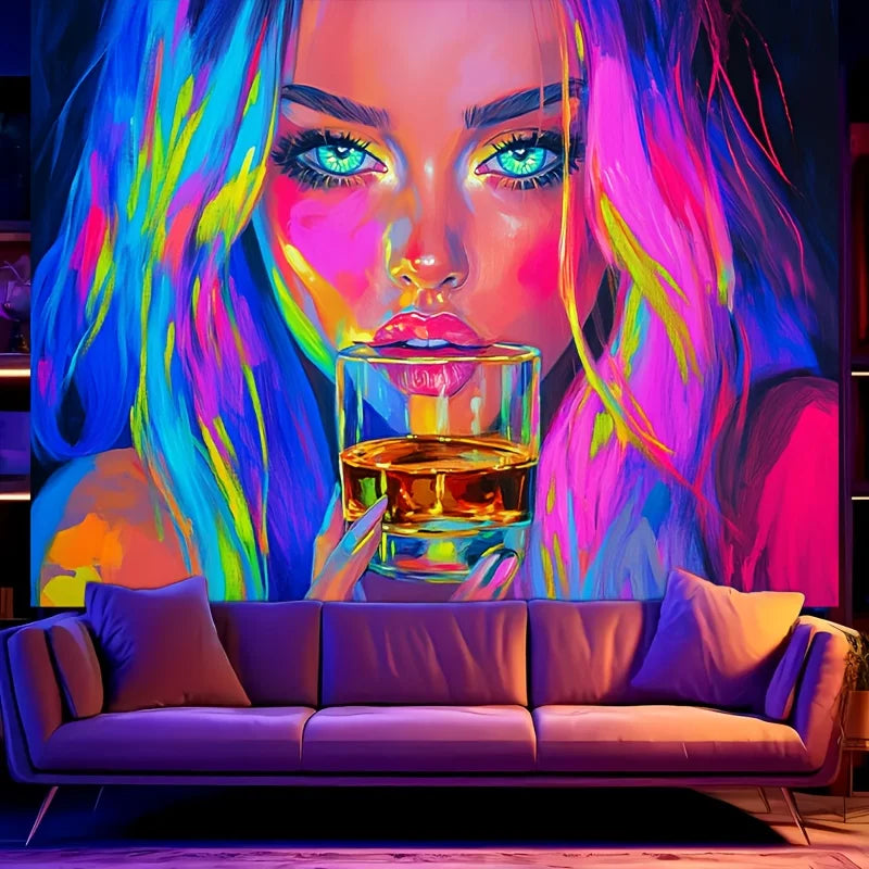 arazzo da parete fluorescente ideale per arredo camera soggiorno