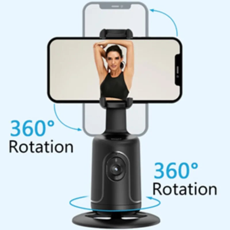 Supporto per telefono con tracciamento automatico, tracciamento automatico del viso, rotazione a 360°, tracciamento rapido di volti e oggetti, robot cameraman portatile