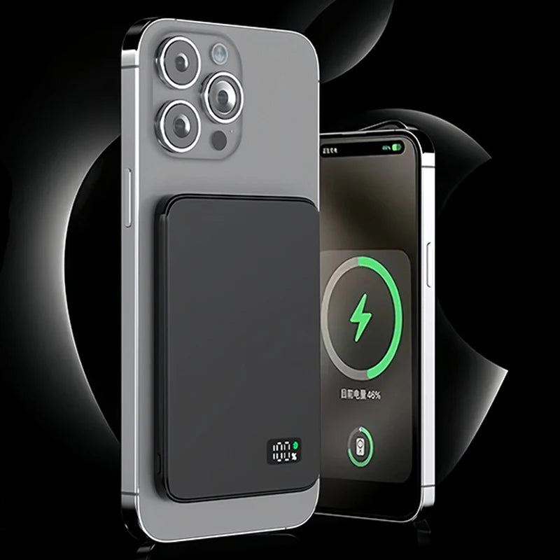 Power Bank ultra sottile per MagSafe, batteria portatile con display LED per ricarica rapida wireless magnetica per iPhone Samsung Phone Air pods