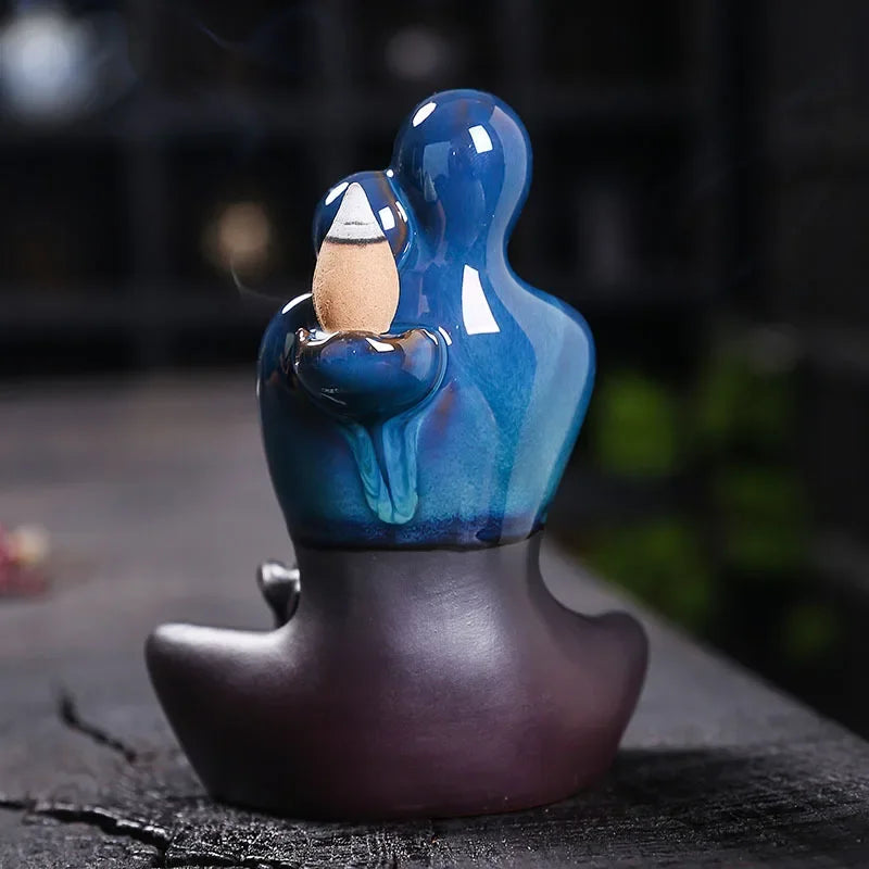 elegante bruciatore incenso in ceramica con funzione riflusso aromaterapia e meditazione