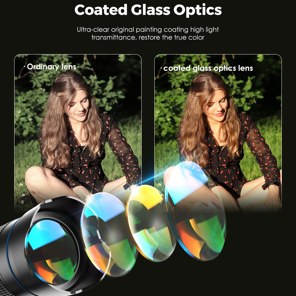 obiettivo per telefono fotocamera teleobiettivo telescopio monoculare + treppiedi con otturatore remoto per tutti gli smartphone
