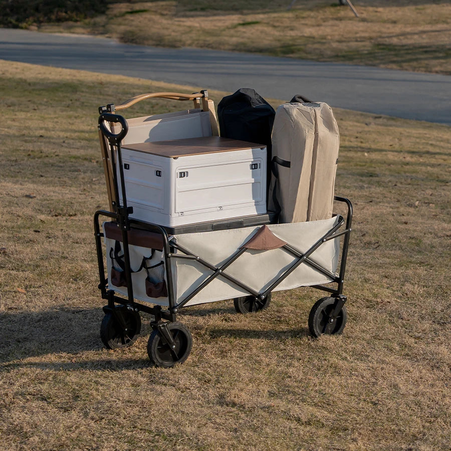 Carrello pieghevole da spiaggia e campeggio di grande capienza ideale per vacanza