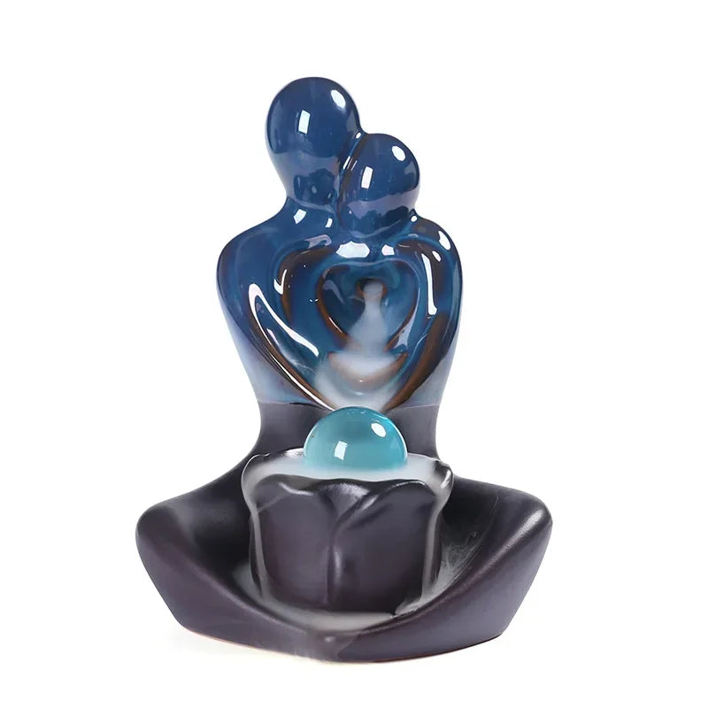 elegante bruciatore incenso in ceramica con funzione riflusso aromaterapia e meditazione