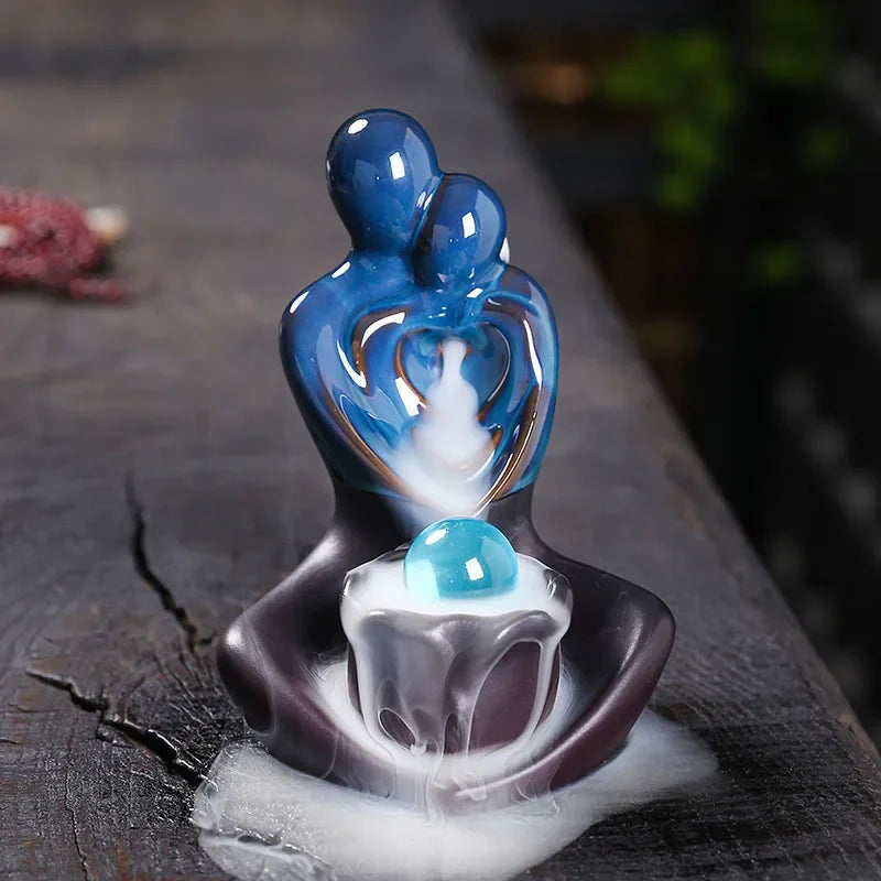 elegante bruciatore incenso in ceramica con funzione riflusso aromaterapia e meditazione