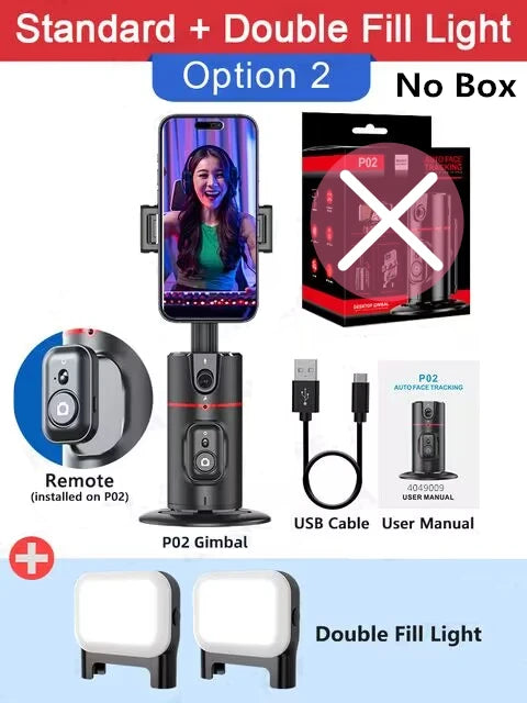 COOL DIER 2024 Nuovo stabilizzatore cardanico con rotazione a 360°, gimbal con tracciamento automatico AI da tavolo con otturatore remoto