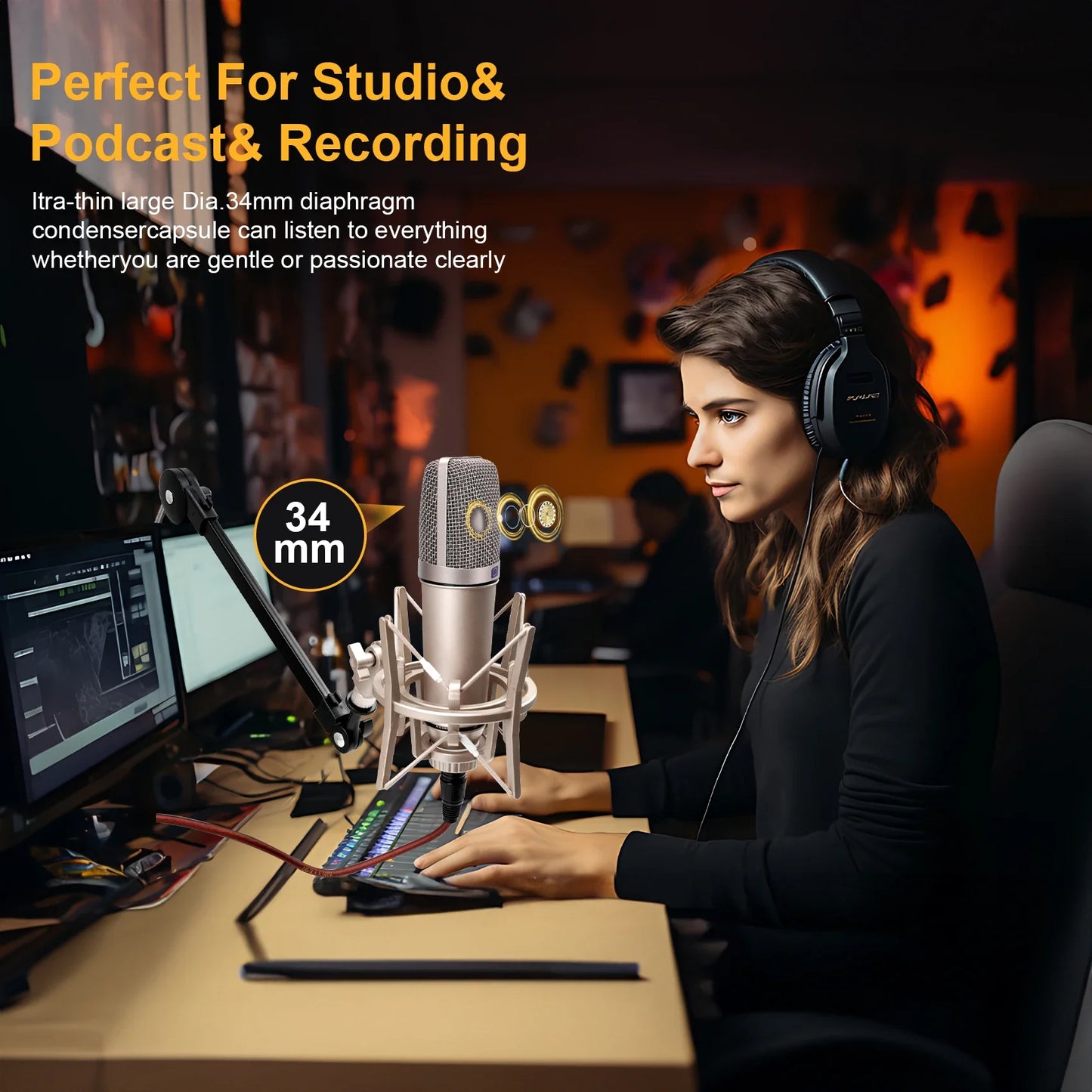 microfono a condensatore U87 AI XLR cardioide professionale da studio podcast registrazione