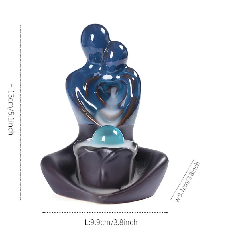 elegante bruciatore incenso in ceramica con funzione riflusso aromaterapia e meditazione