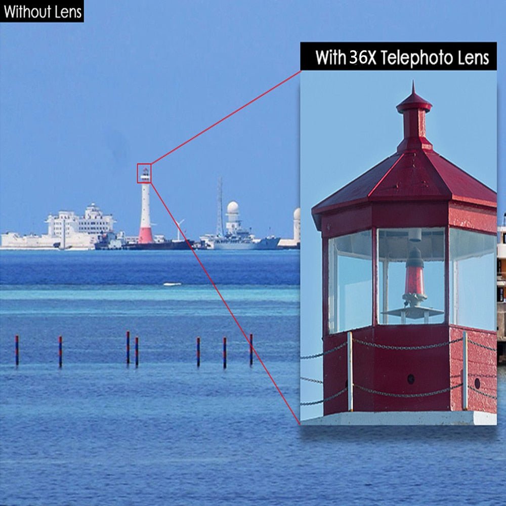 obiettivo per telefono fotocamera teleobiettivo telescopio monoculare + treppiedi con otturatore remoto per tutti gli smartphone