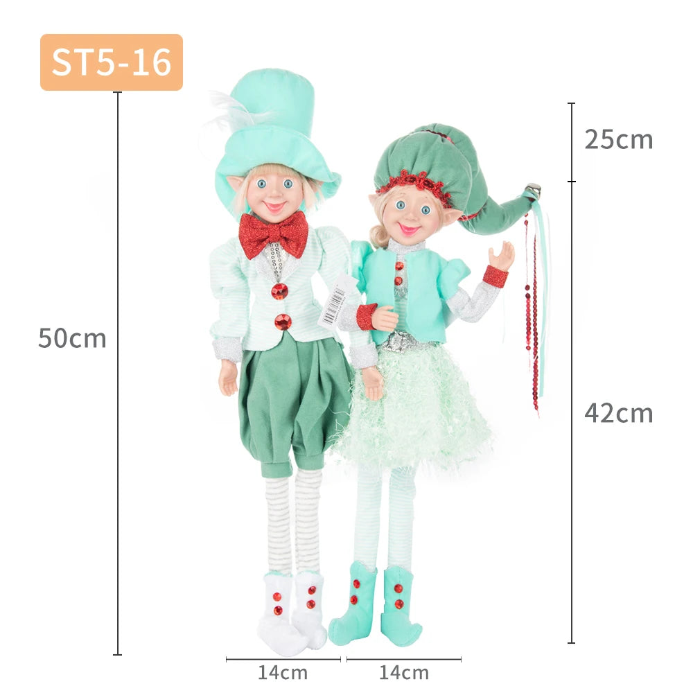 Elfi in tessuto, fatti a mano. altezza 61 cm massimo