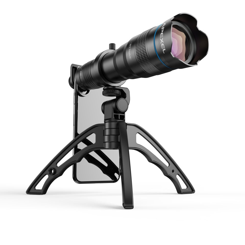 obiettivo per telefono fotocamera teleobiettivo telescopio monoculare + treppiedi con otturatore remoto per tutti gli smartphone