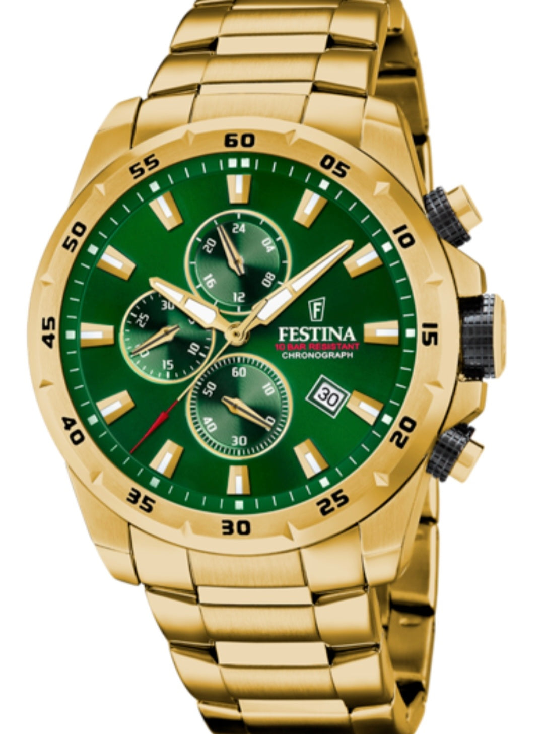 OROLOGIO FESTINA CHRONO SPORT F20541/3 CON CINTURINO IN ACCIAIO VERDE, UOMO.