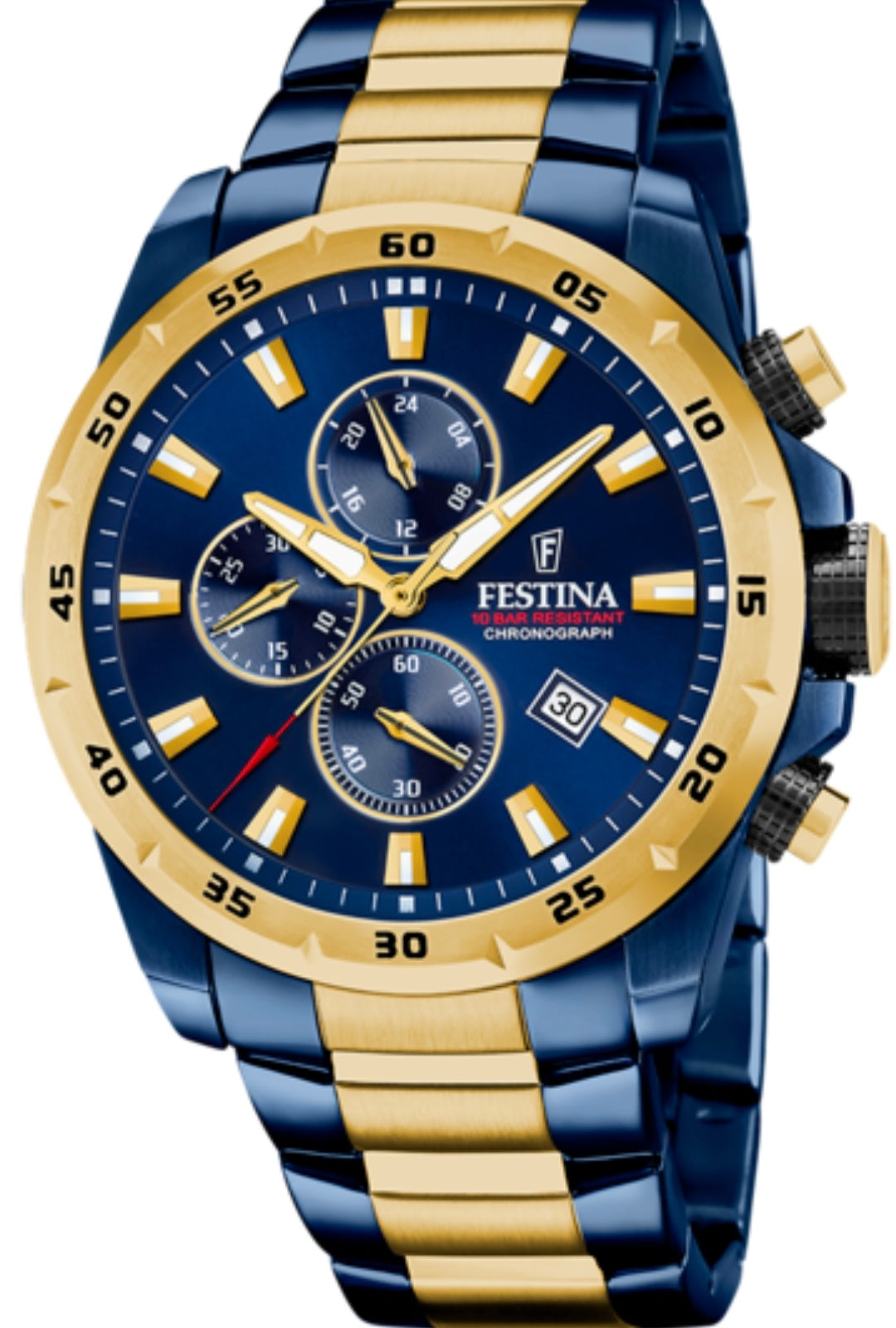 Orologio Cronografo della FESTINA Acciaio- blu & Gold Quadrante blu