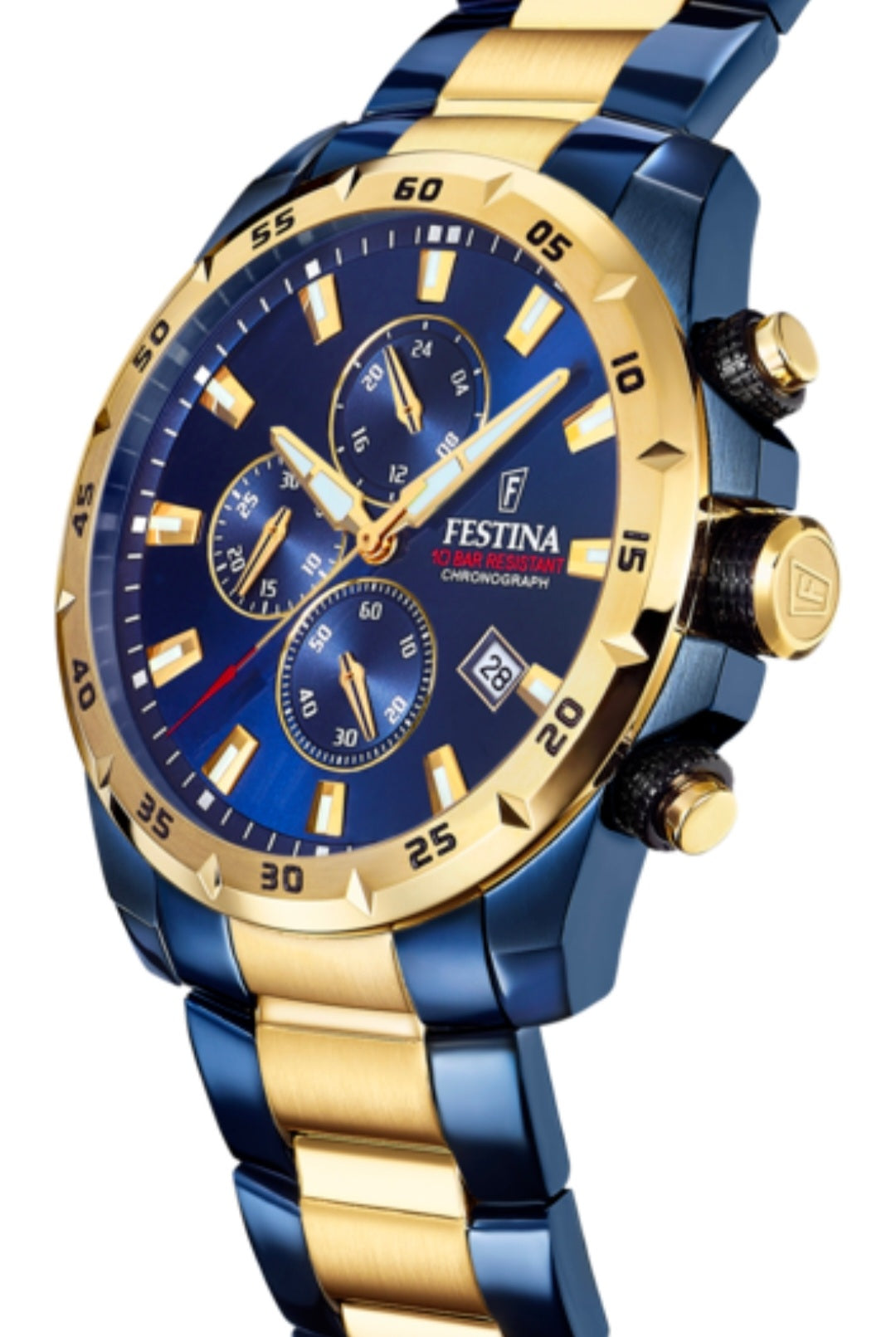 Orologio Cronografo della FESTINA Acciaio- blu & Gold Quadrante blu