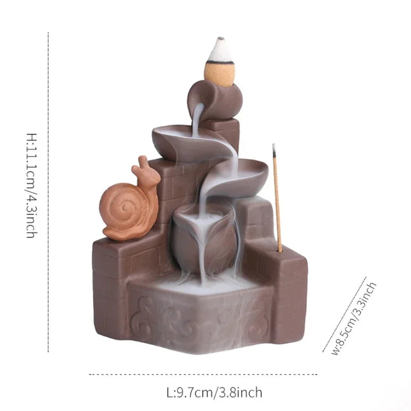 bruciatore di incenso a cascata ideale per meditazione e profumare ambiente