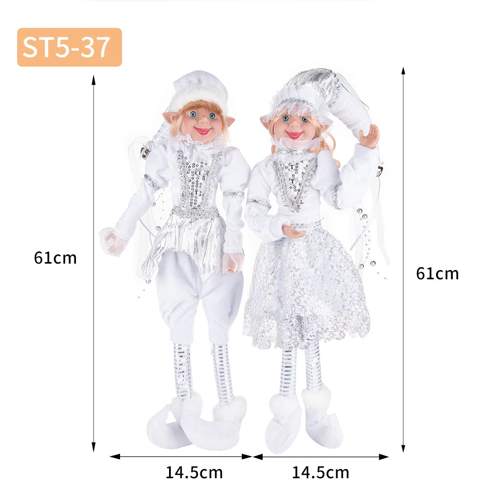 Elfi in tessuto, fatti a mano. altezza 61 cm massimo