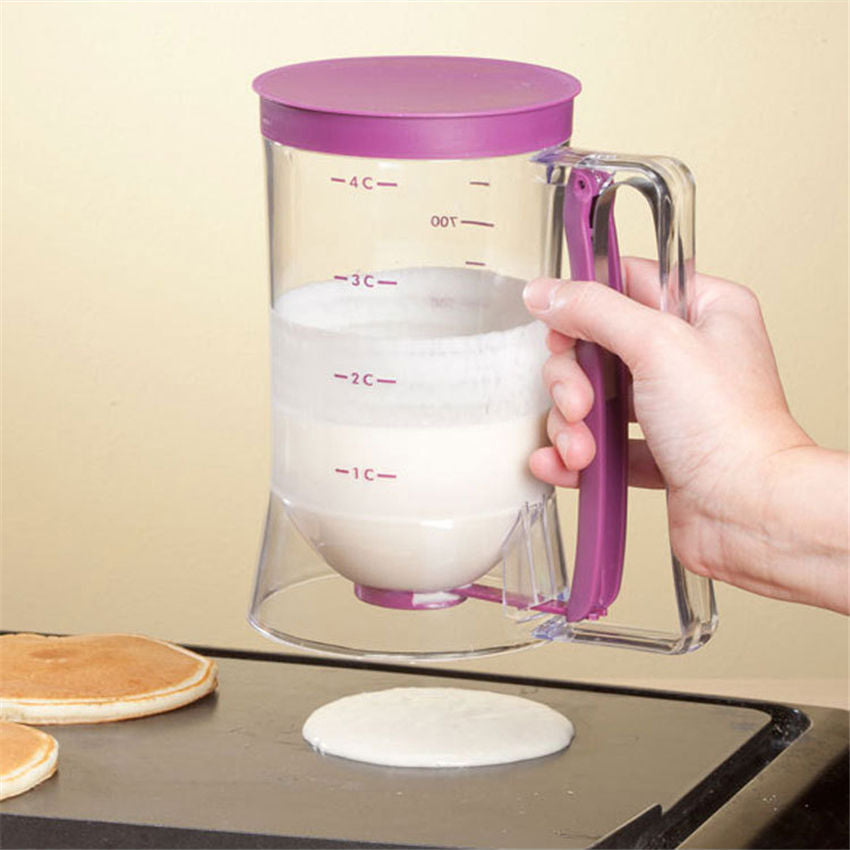 dispenser per pancake biscotti torte con imbuto e misurino incorporato