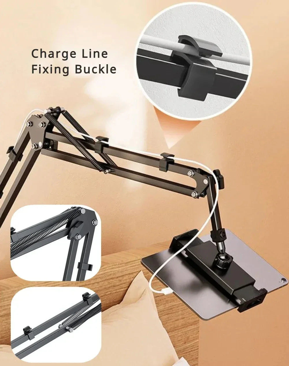 supporto pieghevole in alluminio a 360° con staffa ideale per smartphone tablet