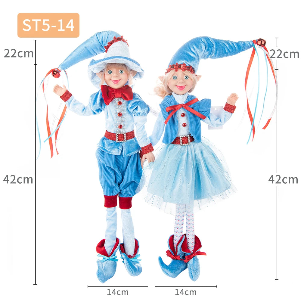 Elfi in tessuto, fatti a mano. altezza 61 cm  massimo