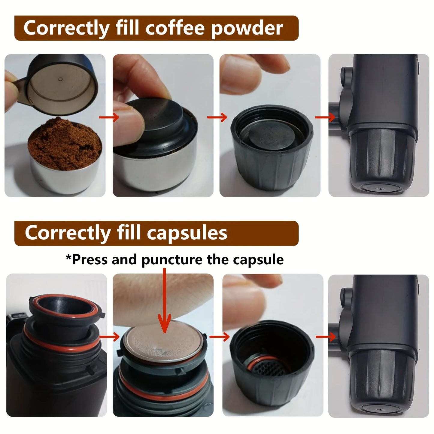 Macchina da caffè portatile non elettrica manuale