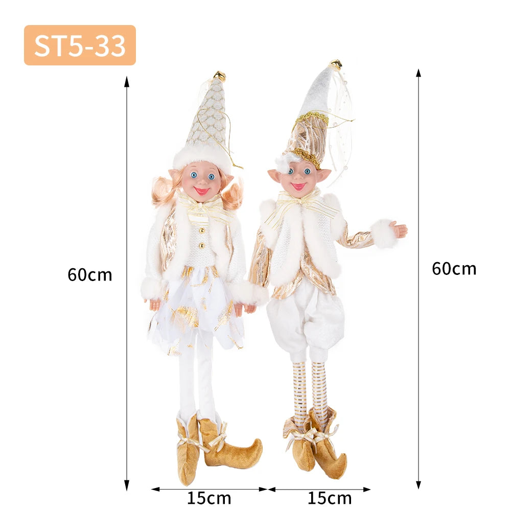 Elfi in tessuto, fatti a mano. altezza 61 cm  massimo