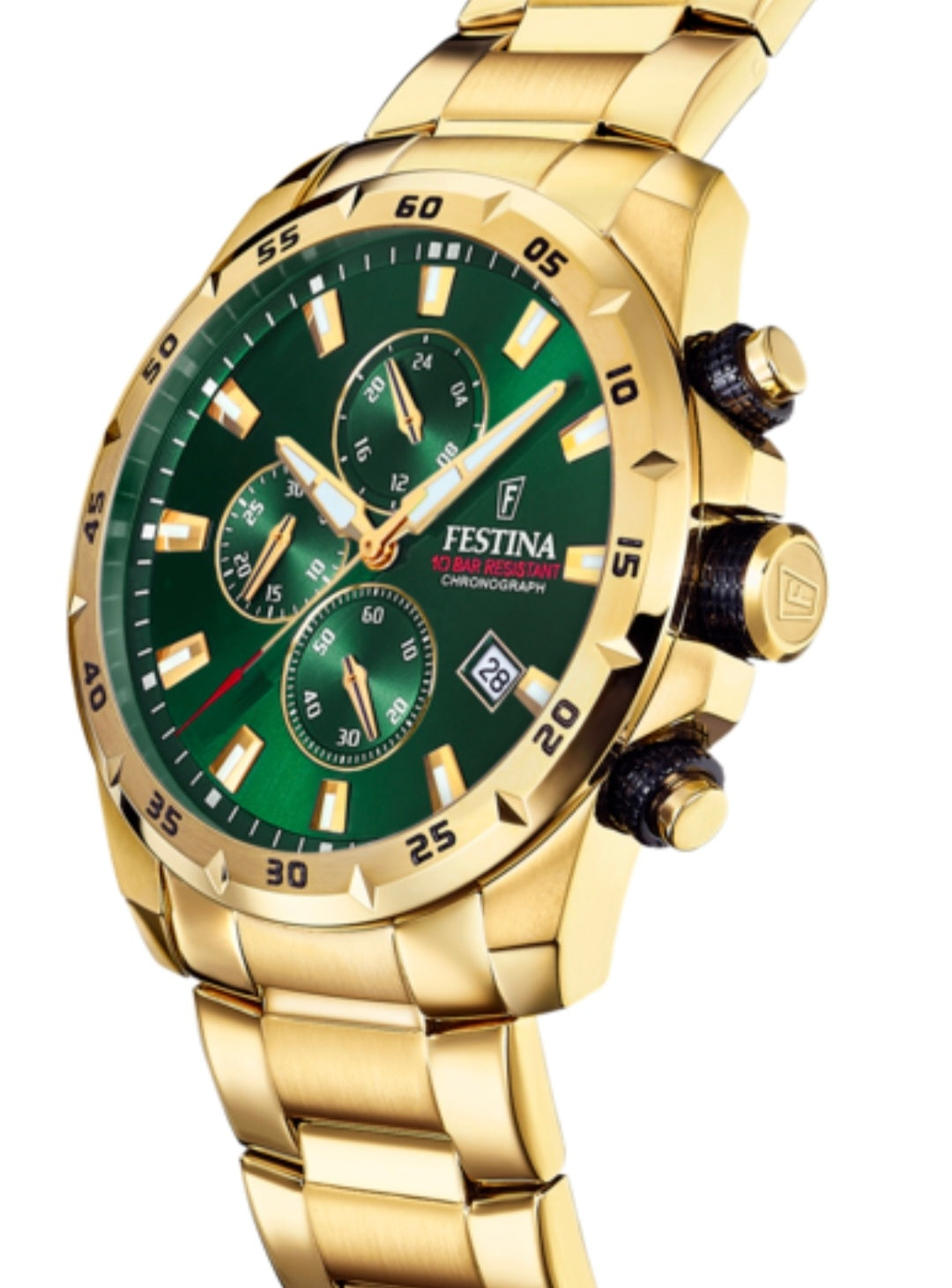 OROLOGIO FESTINA CHRONO SPORT F20541/3 CON CINTURINO IN ACCIAIO VERDE, UOMO.