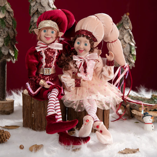 2 Elfi natalizi pieghevoli per decorare il vostro natale.